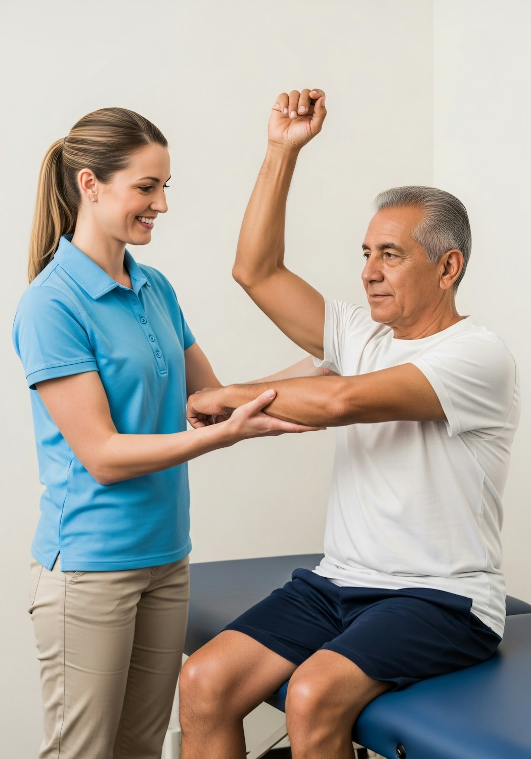 Blended care combines digital therapy aids with professional support, allowing therapists to review patient progress and tailor sessions.