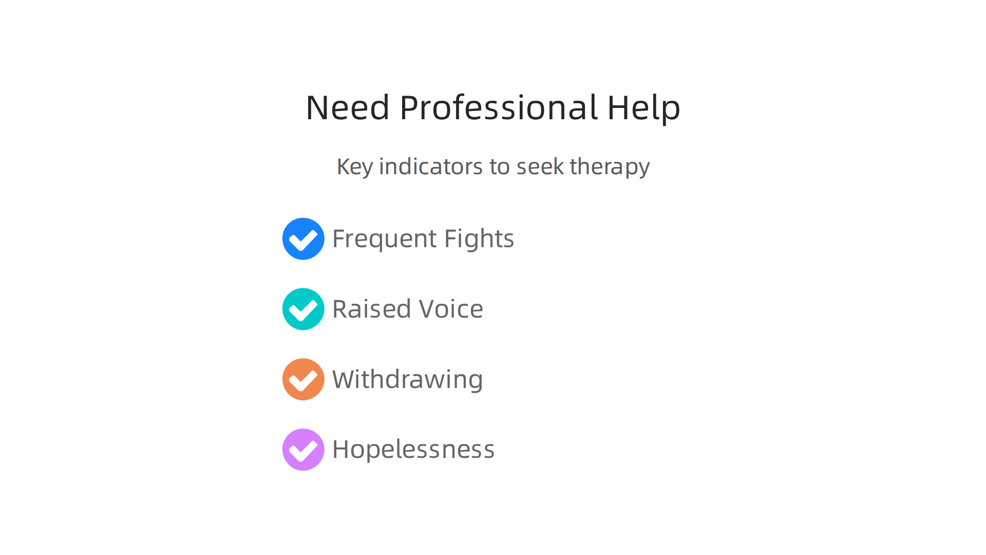 Key indicators that suggest it's time to seek professional therapy for relationship issues.