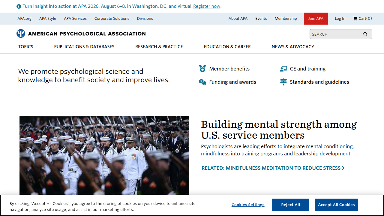 Find resources and information from the American Psychological Association (APA).