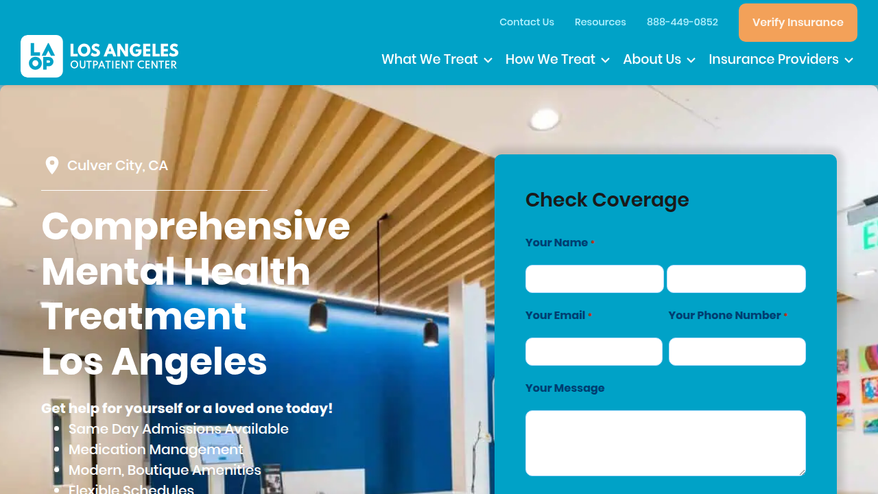 Screenshot of LA OPCenter, a resource for mental health statistics and information.