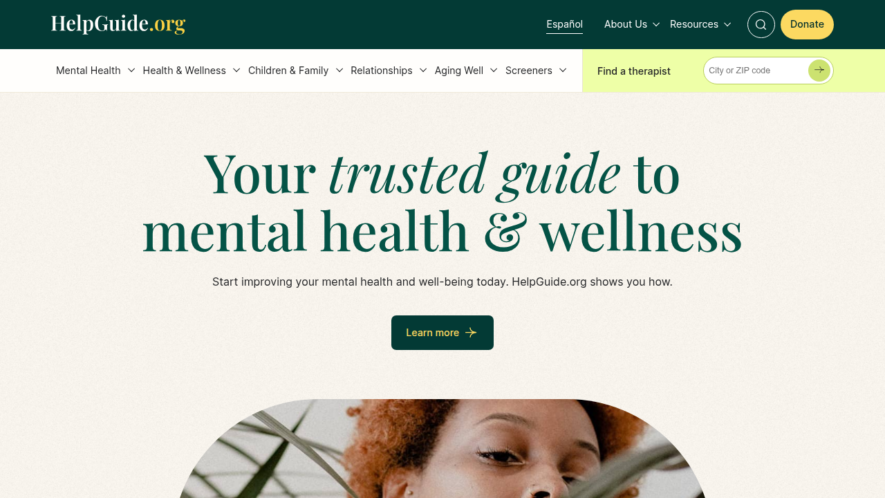 HelpGuide.org offers resources for finding mental health treatment, including online therapy options.