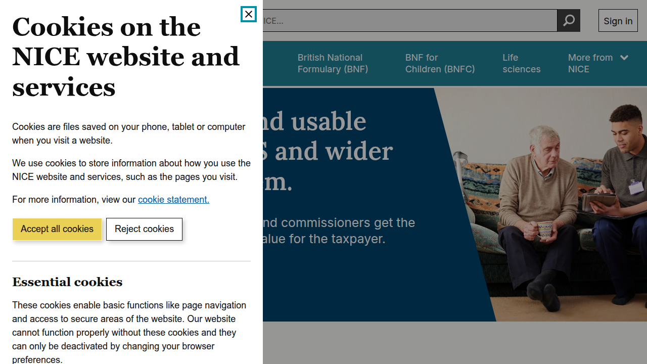 The NICE website, offering clinical guidelines for social anxiety disorder recognition and treatment.