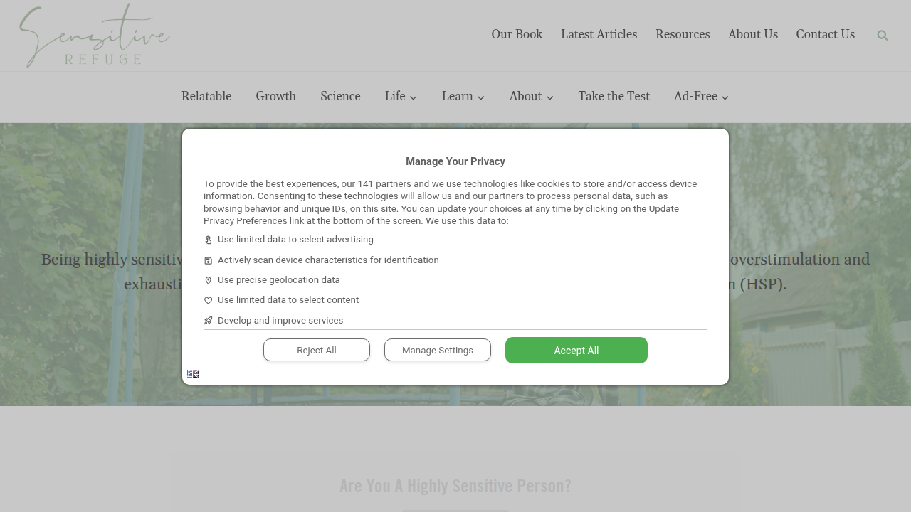 A look at the Highly Sensitive Refuge website, a resource for highly sensitive persons.