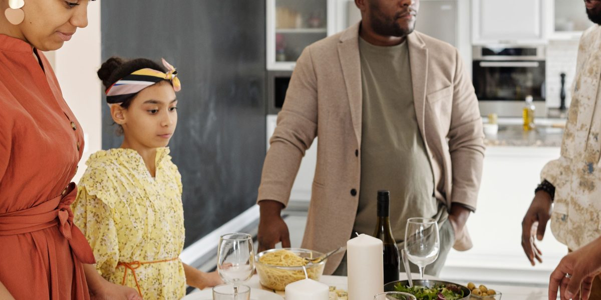 A family engaging in open and supportive conversation, fostering an environment of trust and understanding.