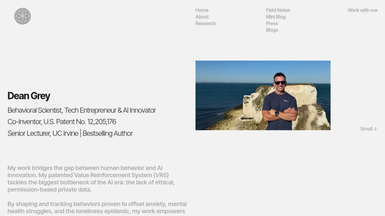 Homepage of Dean Grey, co-inventor of the Value Reinforcement System (VRS) for behavioral change.