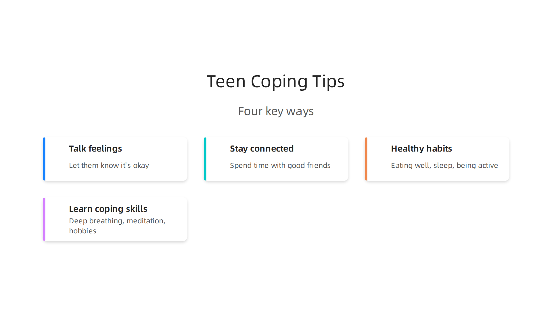 Four key ways to encourage teens to build strength and cope with mental health challenges.